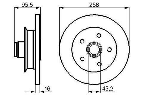 Диск тормозной (передний) VW T3 79-92 (257.7x16)