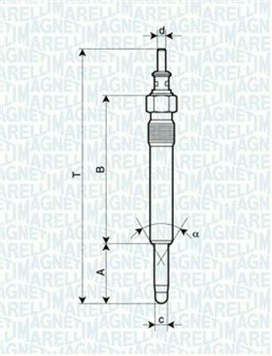 MAGNETI MARELLI Свеча накала MERCEDES, OPEL,PEUGEOT, SEAT [062900004304]