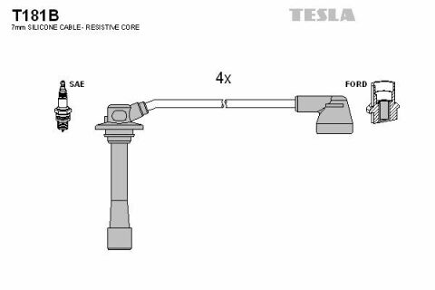 Кабель зажигания к-кт TESLA Mazda 626 1,8