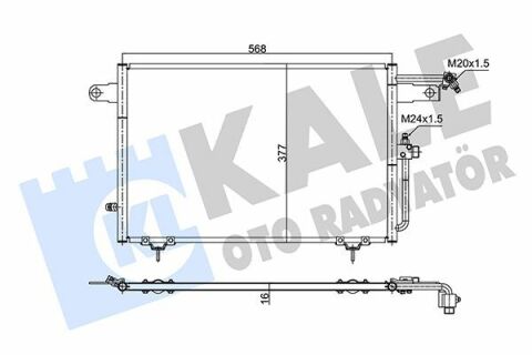 KALE VW Радіатор кондиціонера Audi 100 92-, A6 94-