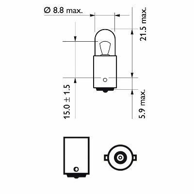 Лампа T4W 12V 4W BA9s, Blst. 2 PC.