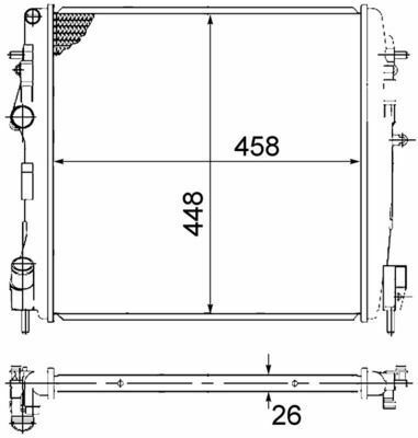 Радіатор охолодження Renault Kangoo 1.2-1.6 16V/1.5-1.9dCi 01-