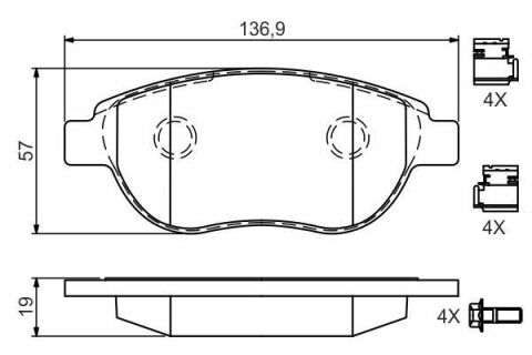 Колодки гальмівні (передні) Citroen Berlingo 00-11/C4 1.6 THP/VTi 04-/Peugeot 207/307 02-