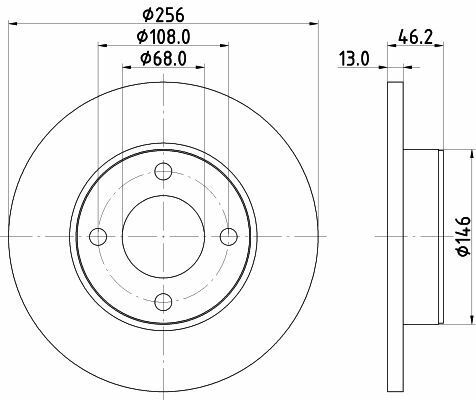 Тормозной диск перед. Audi 100/80/90 1.4-2.0