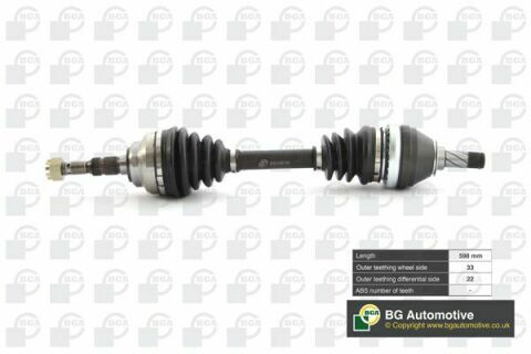 Полуось Astra 98-07 1.7CDTi/Astra/Vectra/Zafira 1.8i 99-05 (33/22) 596mm л.