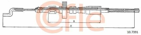 Трос ручного тормоза зад. T4 –96 Л = Пр. (Барабан) (844/506)