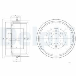 Тормозной барабан задний CITROEN BERLINGO, C15, XSARA, XSARA PICASSO, ZX PEUGEOT 305, 305 I, 305 II, 306, 405 I, 405 II, 406, PARTNER, PARTNER TEPEE, PARTNERSPACE 1.1-Electric 10.77-