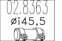 Муфта вихлопної системи (Тип А; внутр. Діаметр - 45,5 мм, довжина - 95 мм) Муфта вихлопної системи (Тип А; внутр. Діаметр - 45,5 мм, довжина - 95 мм)