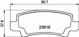 Тормозные колодки зад. Corolla E12 01-07 1.4 -2.0