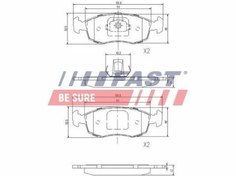 Колодки тормозные передние дисковые FIAT Punto 03-10, Albea 96-11, Palio 96-20