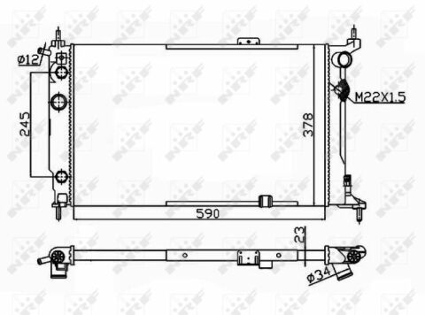 Радіатор охолодження Opel Astra F 1.4-2.0i 91-02