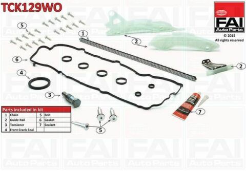 FAI CITROEN К-кт цепи ГРМ Berlingo,Mini,BMW 1,Peugeot ( цепь+3 шт. направляющие+ натяжитель+сальник+герметик+прокладка+болты)