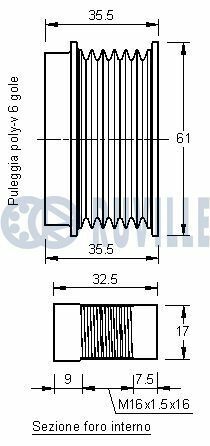 Шкив генератора om601 vito 96-