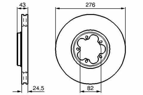 Диск тормозной (передний) Ford Transit 00-06 (276x24,3) (вентилированный)