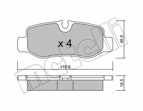 Колодки тормозные (задние) MB Vito (W447) 14-