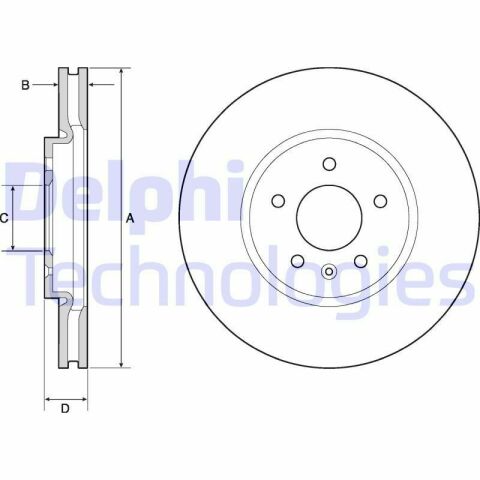 Диск тормозной передний OPEL ASTRA J 10-