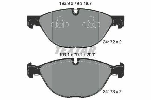 Колодки гальмівні (передні) BMW X5/X6 07- (192.9x79) (Teves) Q+