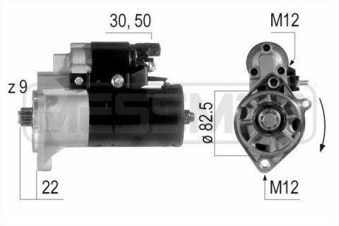 Стартер VW LT 28-35/28-46 2.5TDI 96-06 (2kw) (z=9)