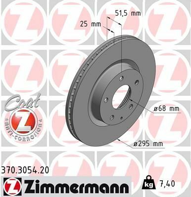 Диск гальмівний (передній) Mazda 3 1.5D/2.0/2.2D 13-/CX-3 15- (295x25)(з покриттям)(вентил.)