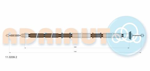 ADRIAUTO FIAT Трос ручного тормоза прав.Doblo 05-