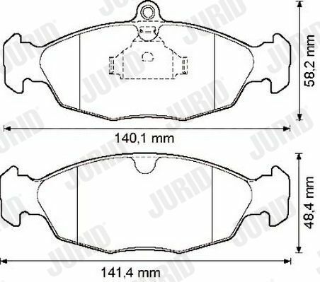 JURID OPEL Гальмівні колодки передні Astra F 91-,Vectra A 88-,Daewoo Lanos,Nexia