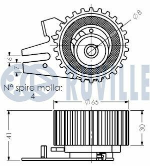 RUVILLE FIAT Натяжной ролик PUNTO/BRAVA/MAREA 1,9D 95-