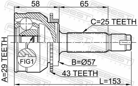 ШРКШ (ШРУС) зовнішній 29x57x25 MITSUBISHI LANCER 00-