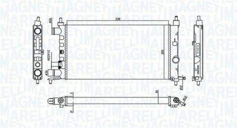 MAGNETI MARELLI Радиатор OPEL CORSA B 1,0 12V-1,2 16V 96 [350213776000]