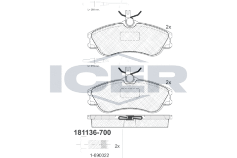 Колодки гальмівні (передні) Citroen Berlingo 96-11/Xsara/Peugeot 306 93-05/Partner 96-15 (+датчики)