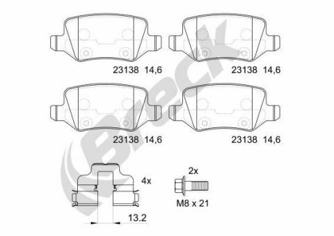 Тормозные колодки (задние) MB A-class (W169) 04-12 (TRW)