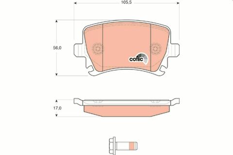 Тормозные колодки задние Caddy III/Golf V/Audi A4 03-