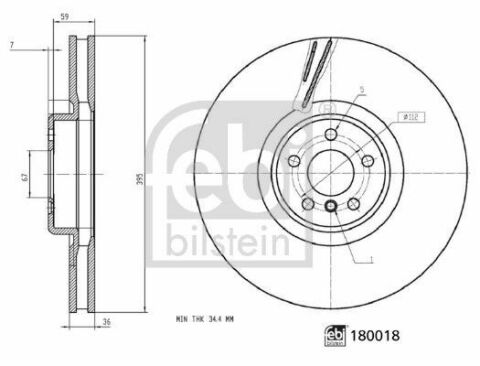 Диск тормозной (передний) BMW X5 (G05/F95)/X7 (G07) ​​18-(L) (395x36)