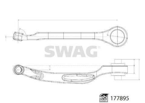 Рычаг подвески с сайлентблоком и шаровой опорой (Swag)