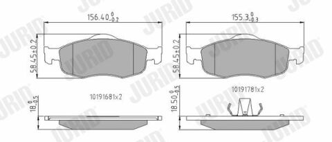 JURID Колодки тормозные передн. MONDEO 1.6I,1.8I,2.0,1.8T