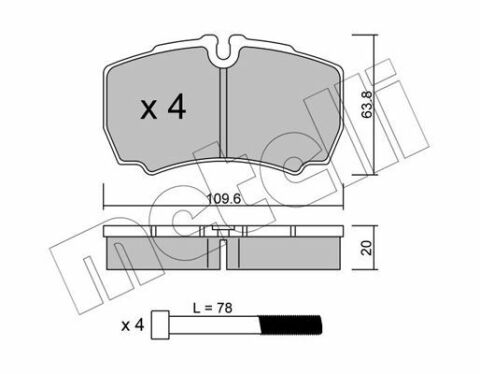 Колодки гальмівні (задні) Iveco Daily III-VI 99-/Ford Transit 2.4/3.2 TDCi 06-14