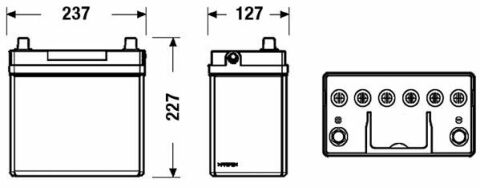 Акумуляторна батарея 45Ah/330A (237x127x227/+L/B00) Excell Азія