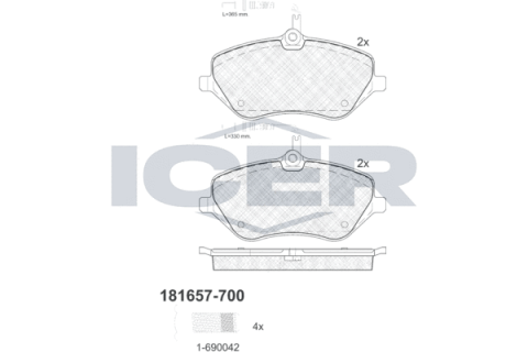 Колодки тормозные (передние) Citroen C5 08-/C6 05-12/Peugeot 407 04-/607 00-11 (+датчики)