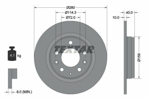 Диск тормозной (задний) Mazda 6 02-13/626 98-02/323 F/S 98-04 (280x10) PRO