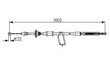Трос ручного тормоза левый Nubira 97- (диск.) DAEWOO Трос ручного тормоза левый Nubira 97- (диск.) DAEWOO