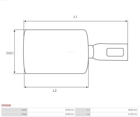 Ремкомплект втягуючого реле стартера (d=36.8mm/L=96.8mm) (плунжер)
