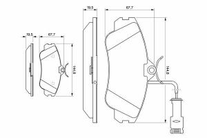 BOSCH Тормозные колодки диск. передн.(с датч.) AUDI 80/100