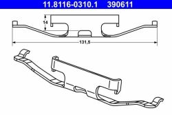 Планка супорта (заднього) прижимна (к-кт) VW T5 03-09 (Ate) Планка супорта (заднього) прижимна (к-кт) VW T5 03-09 (Ate)