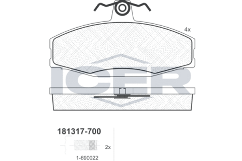 Колодки тормозные (передние) VW Caddy 96-00/Skoda Felicia 94-01/Favorit 90-97