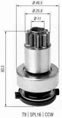 MAGNETI MARELLI Бендикс (z=9) VW 1,4-2,0i AUDI A3 SEAT 1,4-1,8i SKODA 1,4-2,0i [940113020385]