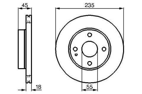 Диск гальмівний передній 323 89- MAZDA