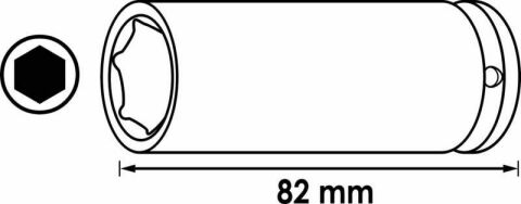 Головка ударна HEX (1/2", 18 mm) довга