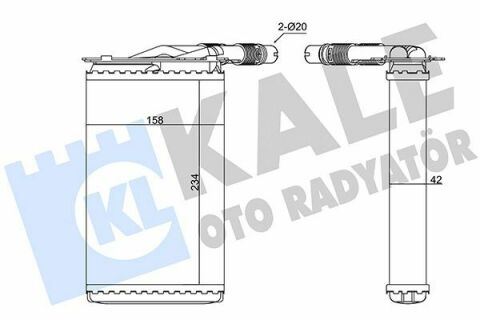 KALE RENAULT Радіатор опалення Kangoo, Nissan Kubistar 97-