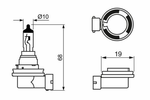 Автолампа H16 12V 19W PGJ19-3 Pure Light