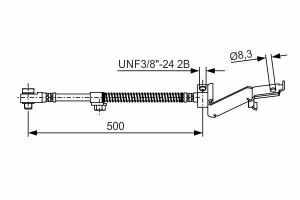 Шланг гальмівний передній лівий Grand Voyager 95- CHRYSLER