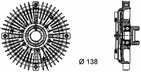 Термомуфта PASSAT/A4/A6/A8 2.4-2.8 94-05 (138 мм)